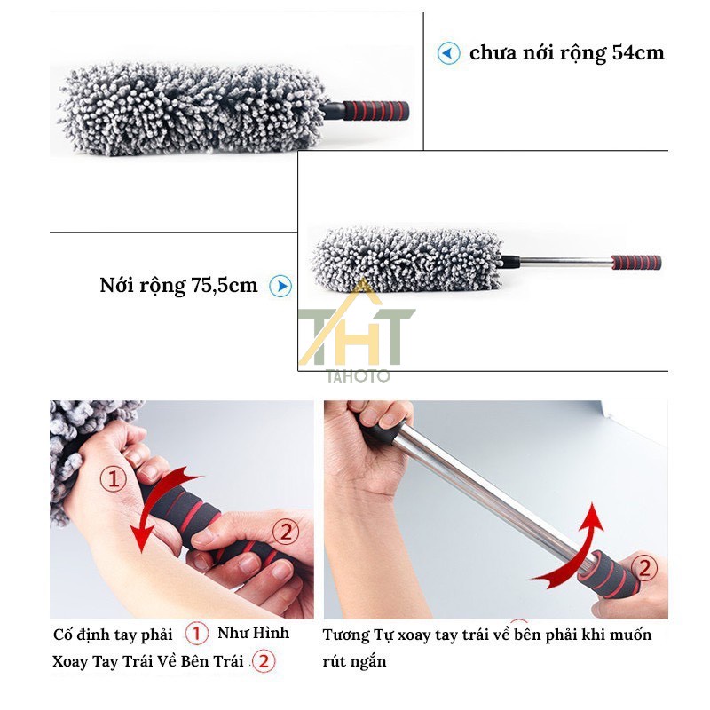 Chổi lau bụi đa năng TAHOTO, Chổi lau sợi dầu - Sử dụng cho Nhà cửa Văn phòng Ô tô