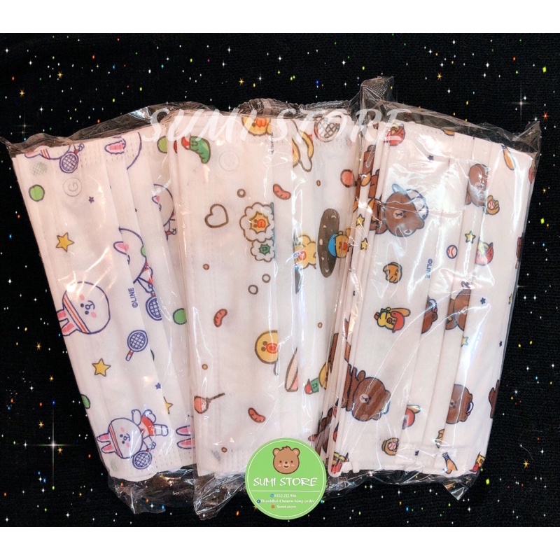 KHẨU TRANG GẤU hoạ tiết hoạt hình cute Fashion Garcotex mask.