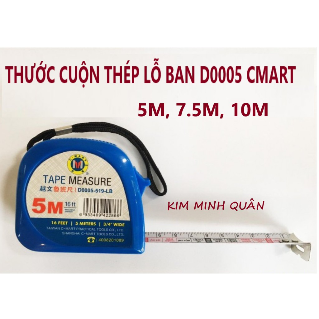 Thước Cuộn Thép Lỗ Ban 5m, 7.5m, 10m D0005 CMART