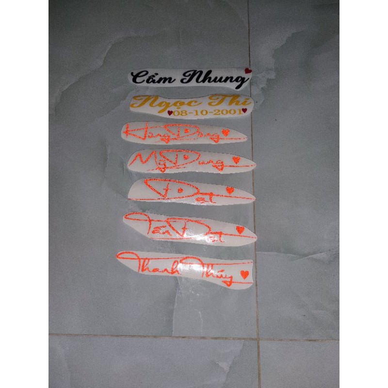 Tem decal chữ ký Phản quang