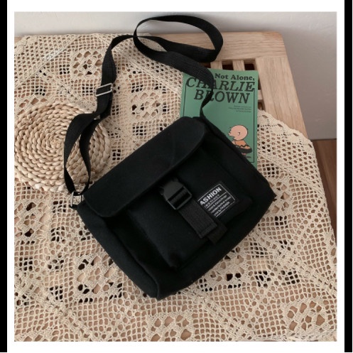 Túi đeo chéo 1 Belt mini Nam Nữ unisex FASHION vải canvas mềm, đẹp giá rẻ - Túi thời trang cá tính, trẻ trung