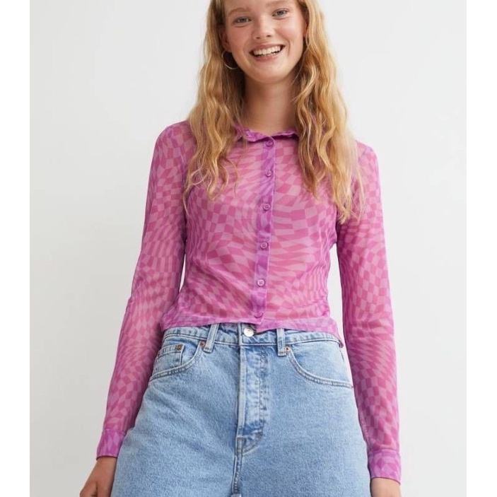 Sơmi Caro Lưới Tay Dài