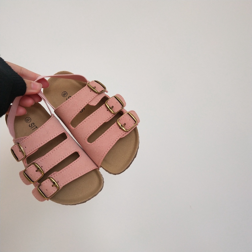 Dép Sandal Đế Mềm Khóa Kim Loại Màu Trơn Phong Cách Hàn Quốc al051