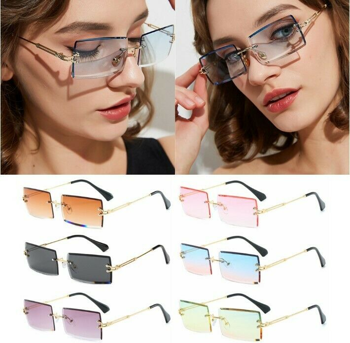 Kính Mát Hình Chữ Nhật Không Viền Chống Tia Uv400 Hiện Có 5 Màu