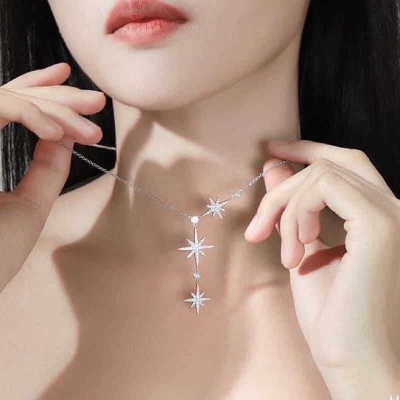 Dây chuyền nữ bạc ta ngôi sao , mẫu hot , sáng bóng , sang chảnh - Vàng Bạc Khải Khải
