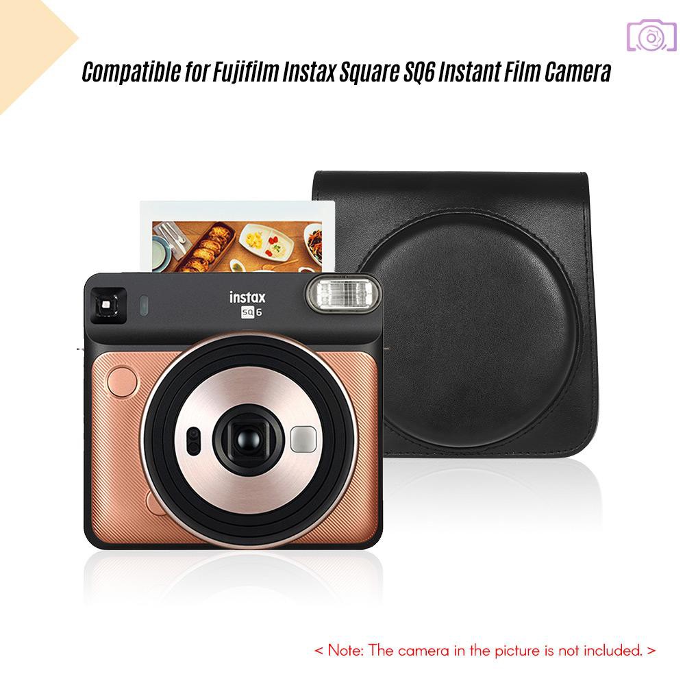 Túi Đựng Bảo Vệ Máy Ảnh Fujifilm Instax Square Sq6 Bằng Da Pu Kèm Dây Đeo Tùy Chỉnh Tiện Dụng