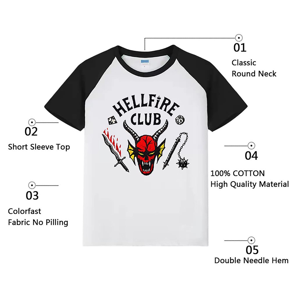 Áo Stranger Things, Áo Hellfire Club, Áo sơ mi ngắn tay của Stranger Things, Áo phông Stranger Things Dustin