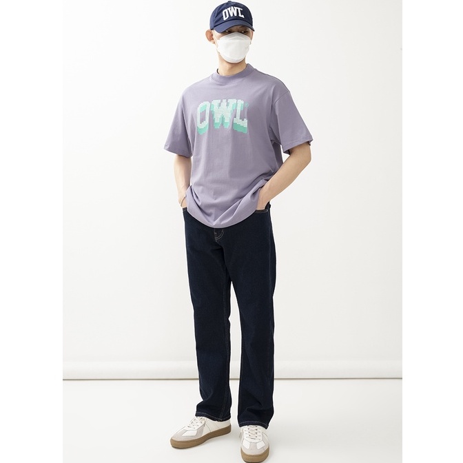 OWL BRAND® PIXEL TEE - Áo thun họa tiết in chữ / Tím