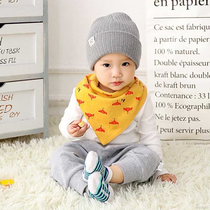 Mũ len trùm đầu màu trơn giữ ấm tiện lợi cho bé