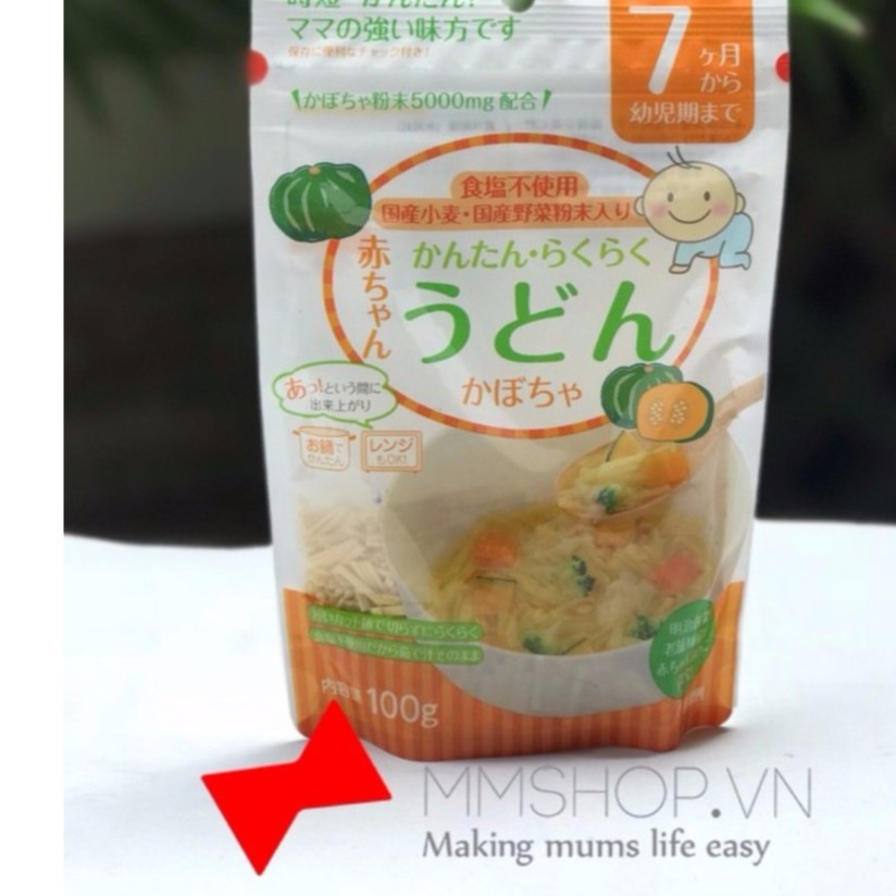 Mì udon cho bé từ 7m vị bí đỏ