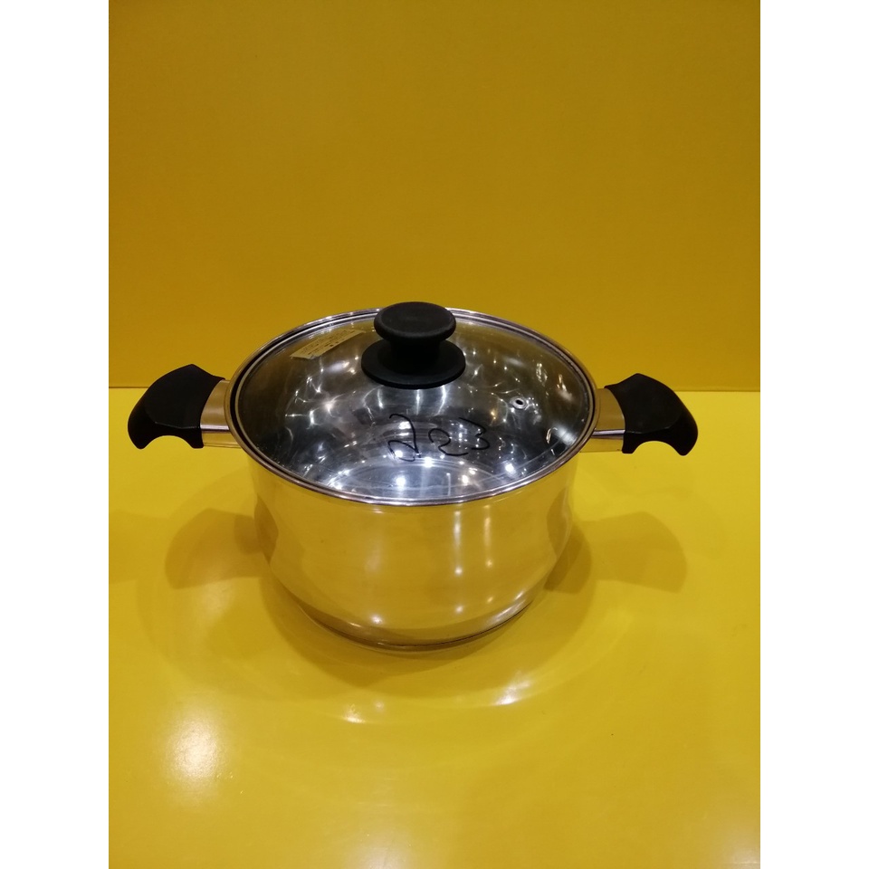 Nồi inox nội địa Nhật, size 23cm, cao 14cm (mã 953), Dùng được bếp từ