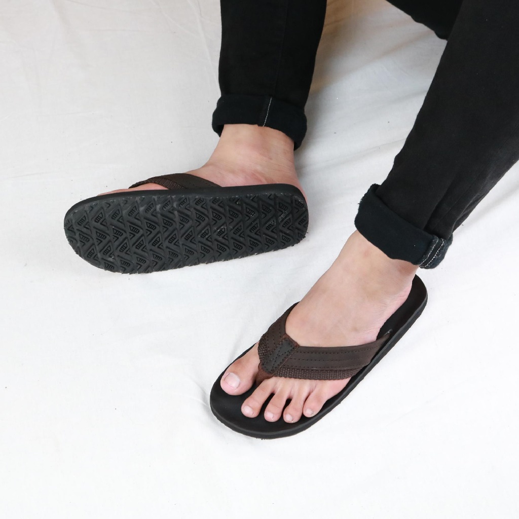 Dép kẹp nam, dép nam quai da mặt cao su DTL149 - GIÀY GIAVY