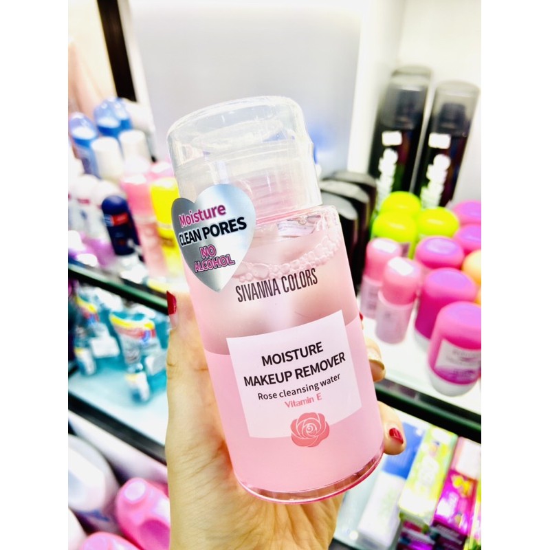 NƯỚC TẨY TRANG HOA HỒNG SIVANNA COLORS MOISTURE MAKEUP REMOVER ROSE CLEANSING WATER THÁI LAN 180ML