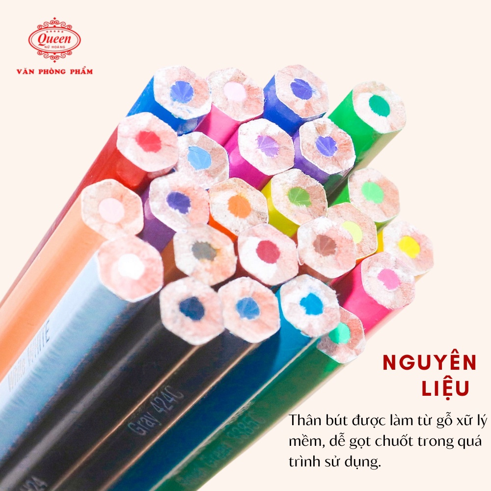 Bút chì màu Queen  - 12/18/24 Màu - CP-H12/CP-H18/CP-H24 - Chính Hãng