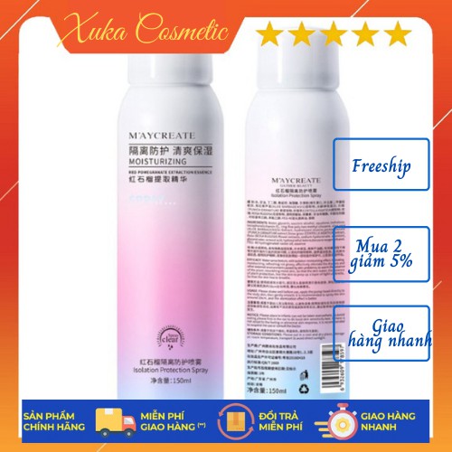 Xịt Chống Nắng MayCreata 150ml, Chống Nước, Trắng Da Thơm Dễ Chịu Xuka cosmetic | BigBuy360 - bigbuy360.vn