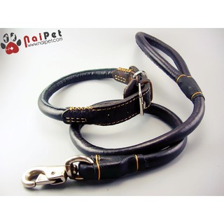 Dây Dắt Kèm Vòng Cổ Da Cho Chó DDVC003