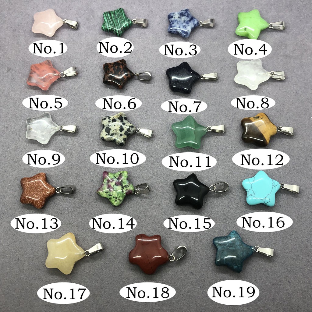 Mặt dây chuyền đá tự nhiên hình ngôi sao màu vàng mắt hổ