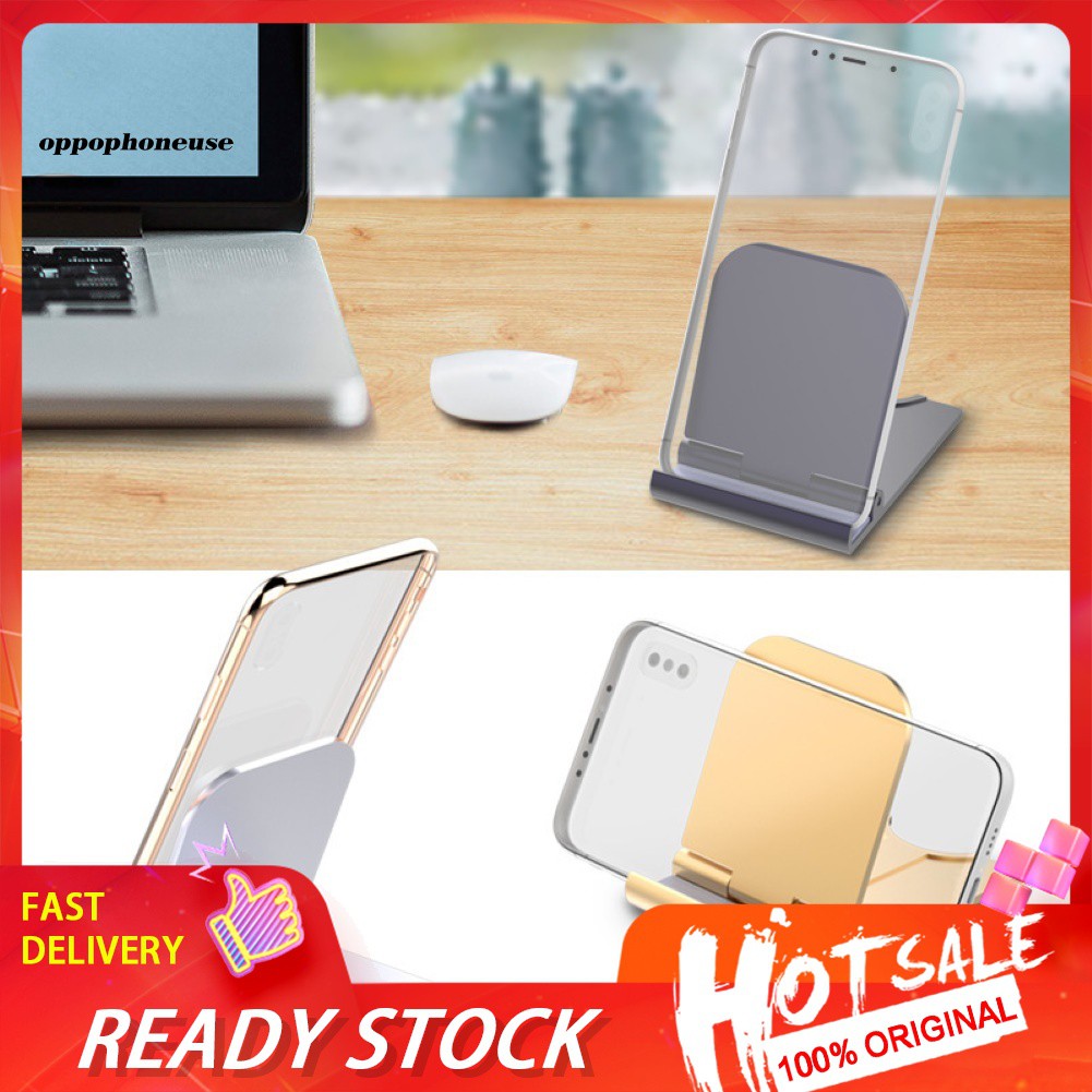 【OPHE】Foldable Adjustable Metal Lazy Home Office Phone Holder Desktop Stand Bracket