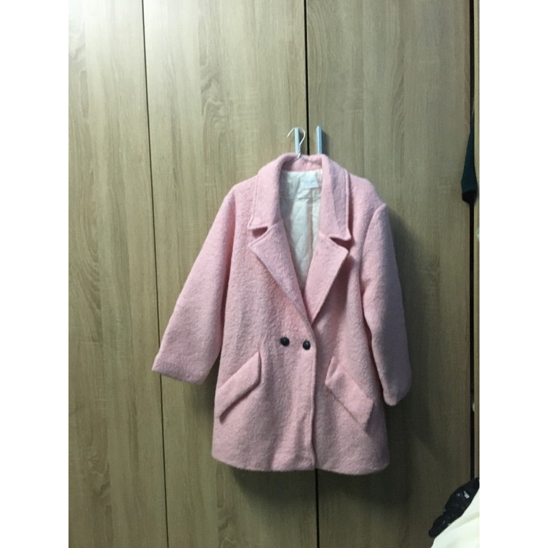 Áo khoác dạ Lông cừu Hiệu Urban Powder size L màu hồng pastel thanh lý