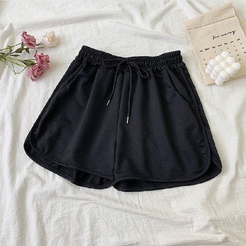 Quần Đùi Thể Thao Nữ 4 Màu UnisexShort Thun Ngắn Dáng Rộng Cạp Chun, Sooc Mặc Nhà Phong Cách Hàn Quốc