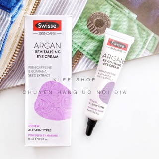 Kem dưỡng mắt Swisse Skincare Argan Revitalising Eye Cream 15ml hãng Swisse xách tay Úc