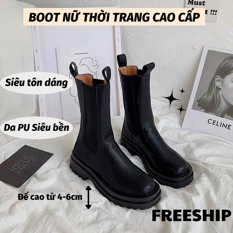 Boot Nữ Giày Boot Nữ Cao Cổ Trẻ Trung Phong Cách Ulzzang Thời Trang Hàn Quốc LEON OFFICIAL