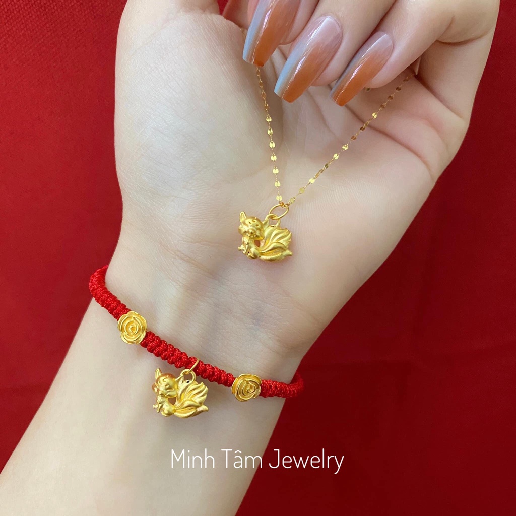 Charm hồ ly chúa 24k,Charm treo 24k hồ ly hỗ trợ tình duyên-Minh Tâm Jewelry