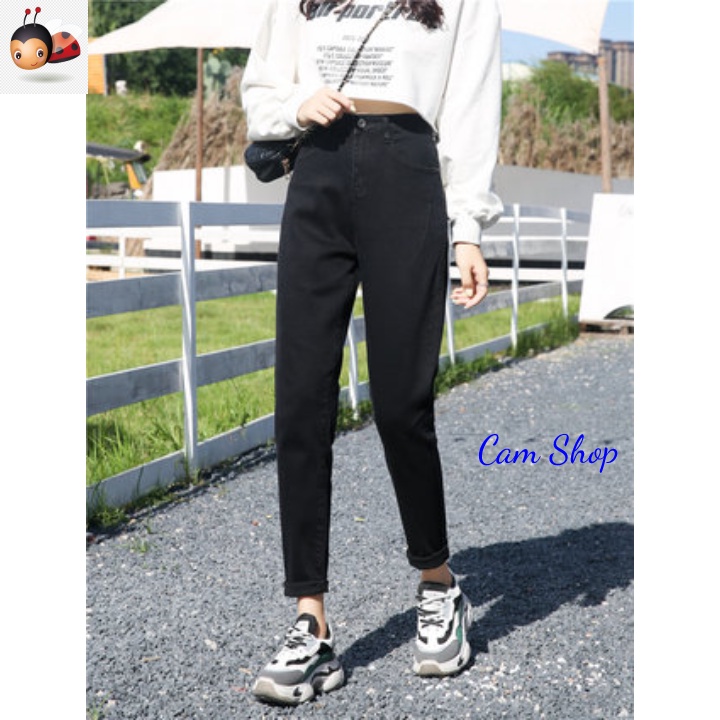 Quần jean nữ đẹp quần baggy ống rộng quần bò đen lưng cao tôn dáng quần chín tấc Cam Shop C04 | WebRaoVat - webraovat.net.vn