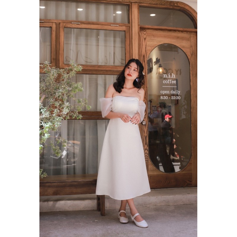 Đầm dự tiệc dạ hội đi chơi irenne dress  váy quây thêm tay bồng caocaobycaochen 2 màu đen trắng có bigsize