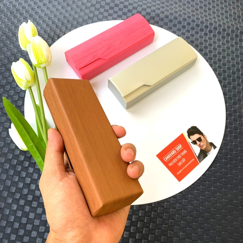 Hộp đựng kính cận cute dễ thương kèm khăn lau thời trang cao cấp chống sốc nhiều màu CANAVARO SHOP CN1014