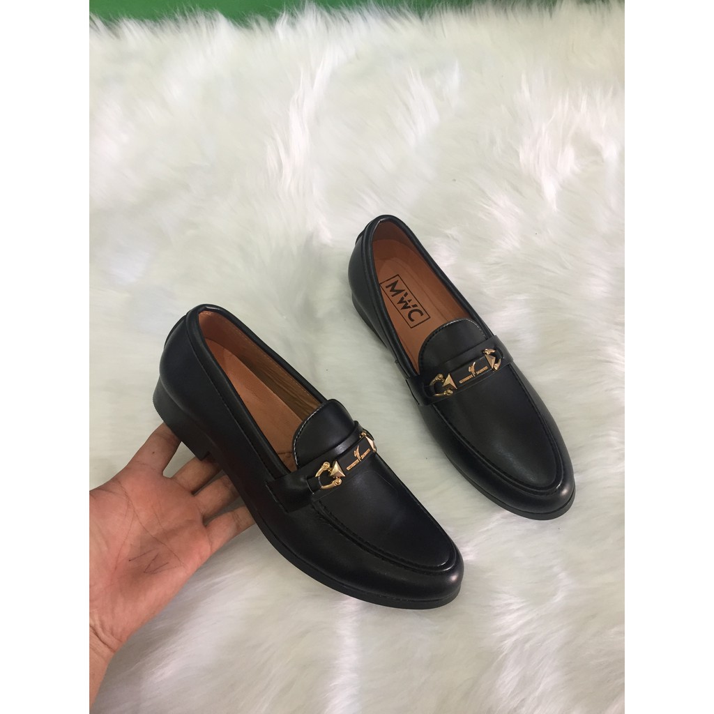 Giầy  tây giày lười nam hàn quốc đen mềm đai kim loại | BigBuy360 - bigbuy360.vn