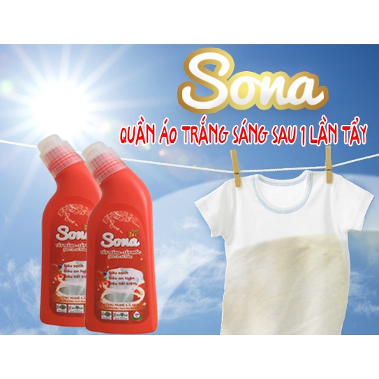Tẩy trắng - tẩy mốc, nước tẩy quần áo trắng và tẩy mốc quần áo màu SoNa / HYGIENE 250ml - 280ml