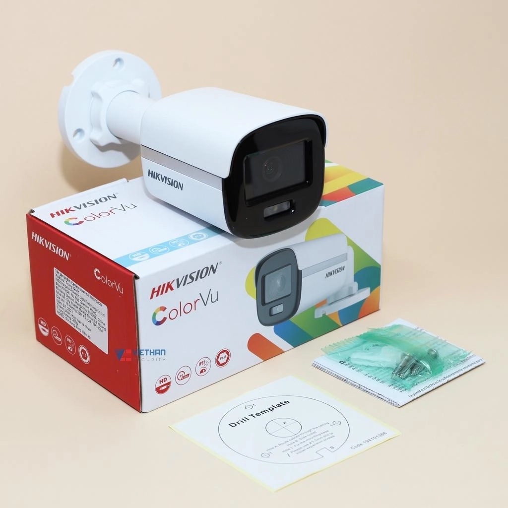 Camera 5mp HIKVISION có màu ban đêm, có mic thu âm DS-2CE10KF0T-FS vỏ kim loại có đèn trợ sáng 20m - Hàng chính hãng