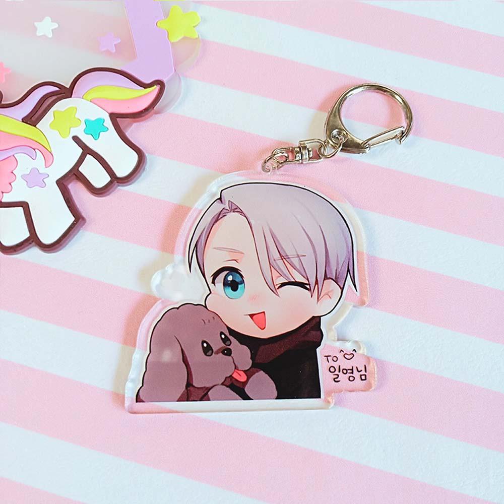 Nhân Vật Yuri!!!! Móc Chìa Khóa Xe Hơi Victor Nikiforov Yuri Katsuki Trong Suốt Đáng Yêu