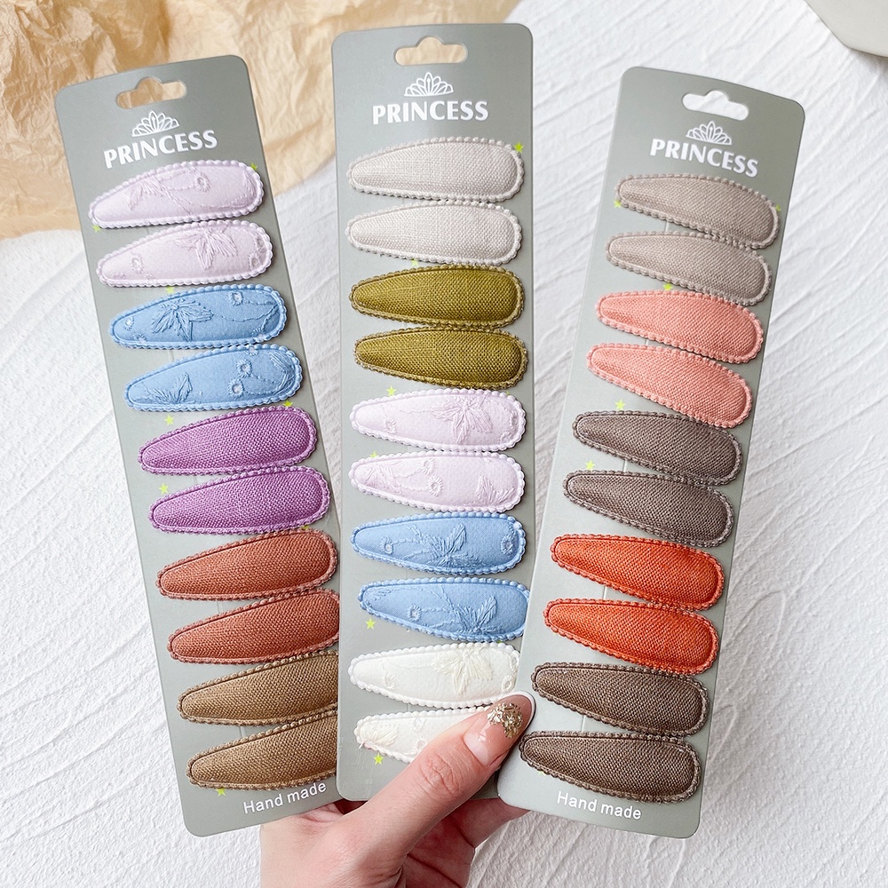 2 Kẹp tóc KIDSBOWS vải cotton họa tiết sọc ca rô đơn giản nhiều hình tùy chọn dành cho bé gái