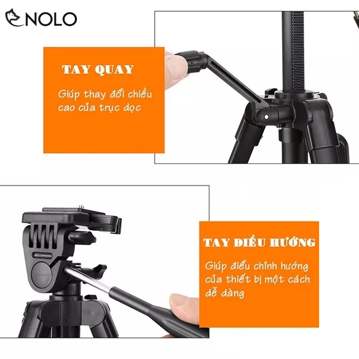 Bộ Tripod 3 Chân Cho Điện Thoại Máy Ảnh Compact Model 3388 Remote Điều Khiển Từ Xa Chiều Cao Tối Đa 139cm