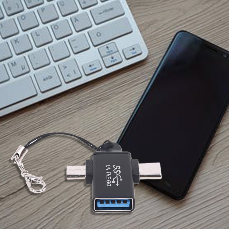 Bộ chuyển đổi OTG female bằng nhôm micro USB type C đa năng cho điện thoại di động/ máy tính bảng