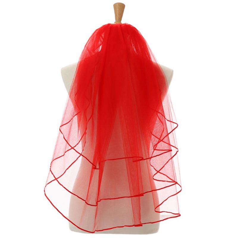 Mạng Che Mặt Bằng Vải Tuyn Kèm Lược Cài Dài Cho Cô Dâu