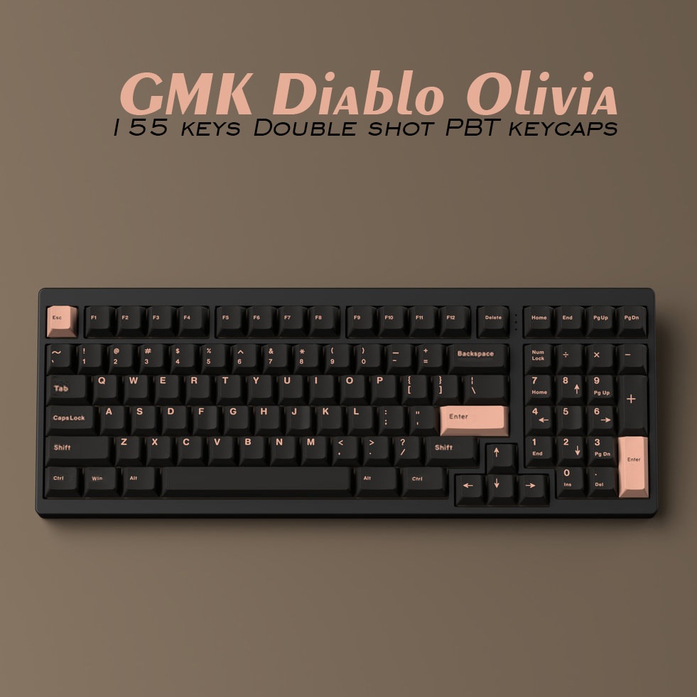 Nắp đậy phím 155 DOUBLE SHOT Cherry Profile Diablo Olivia PBT cho bàn phím Filco Cherry Ducky iKBC