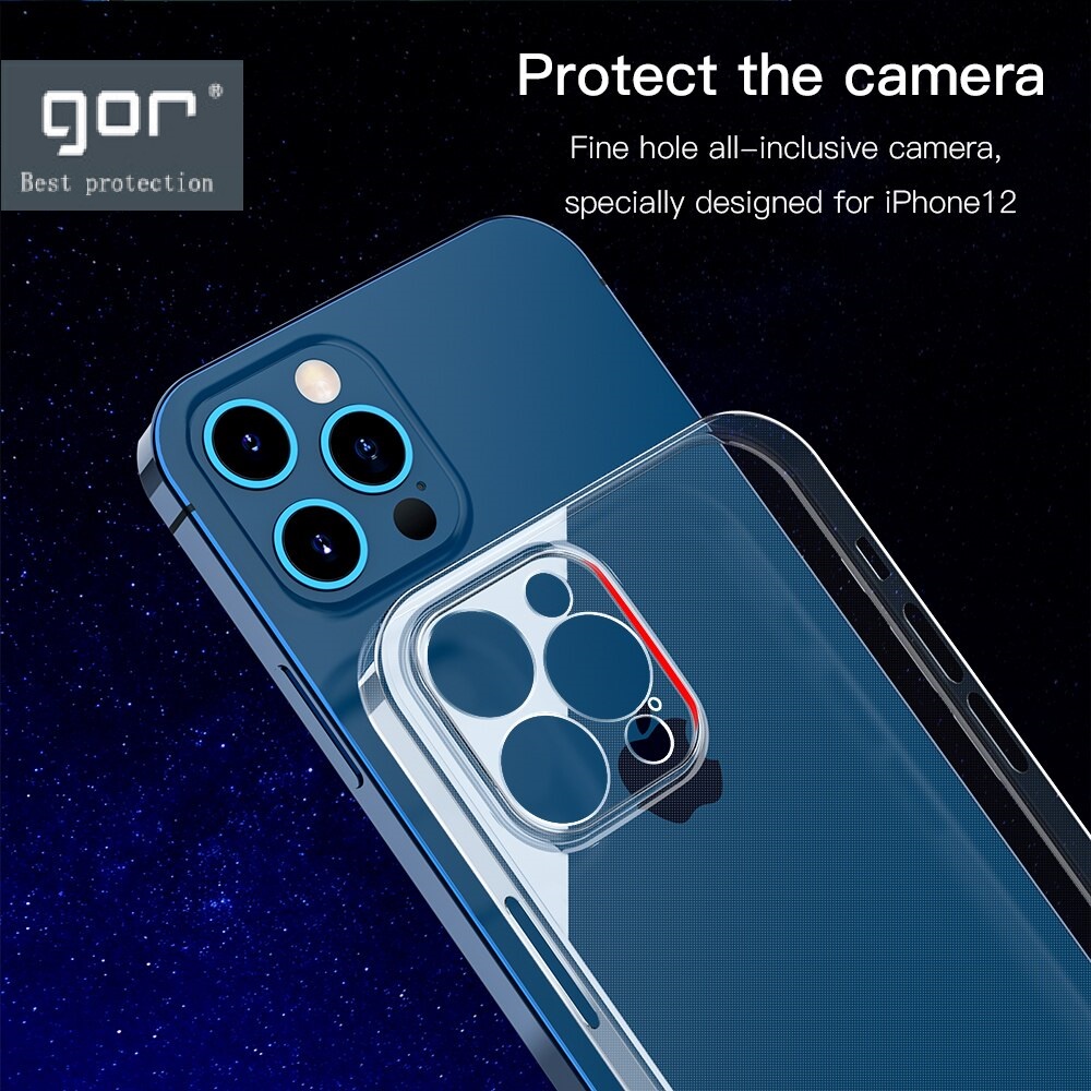 Ốp Dẻo Gor Cho Iphone 11/ 11 Pro/ 11 ProMax/ 12/12 Pro/ 12 ProMax/ 13/13 Pro/13 ProMax Có Gờ Bảo Vệ Camera, Trong Suốt