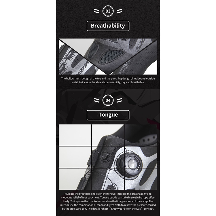 Giày Xe Đạp Side Bike SD015 Pro Rd Đế Carbon Black & Silver