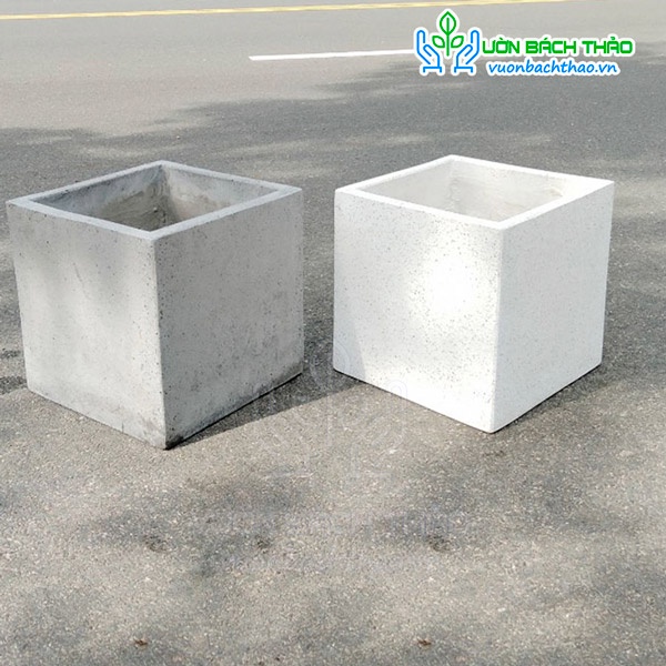 Chậu xi măng đá mài vuông 20x20cm