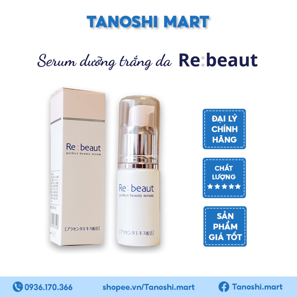Serum dưỡng trắng da cao cấp Re:beaut Perfect Beauty chứa Nhau thai Ngựa làm giảm sạm nám Nhật Bản 20ml