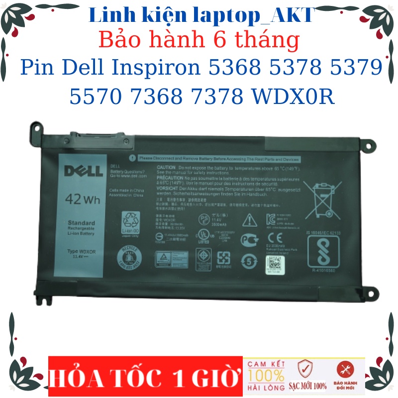 Pin Laptop Dell Inspiron 5368 5378 5379 5570 7368 7378 WDX0R- Pin WDXOR-42Wh