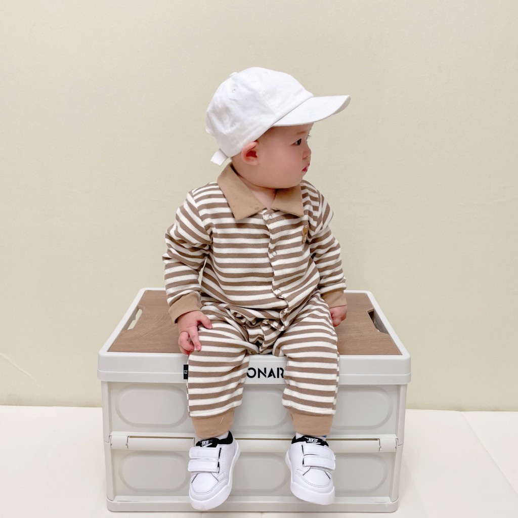 Áo Liền Quần Tay Dài Dành Cho Bé Trai Gái Sơ Sinh Từ 0-24 Tháng Tuổi