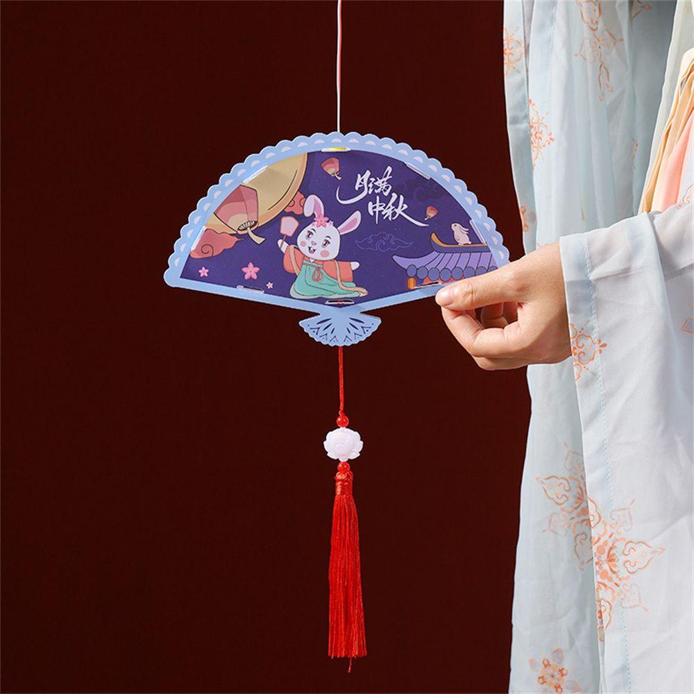 Đèn Lồng Trung Quốc Thủ Công Tự Làm Họa Tiết Thỏ Hoạt Hình Mặt Trăng Dễ Thương Trang Trí Lễ Hội