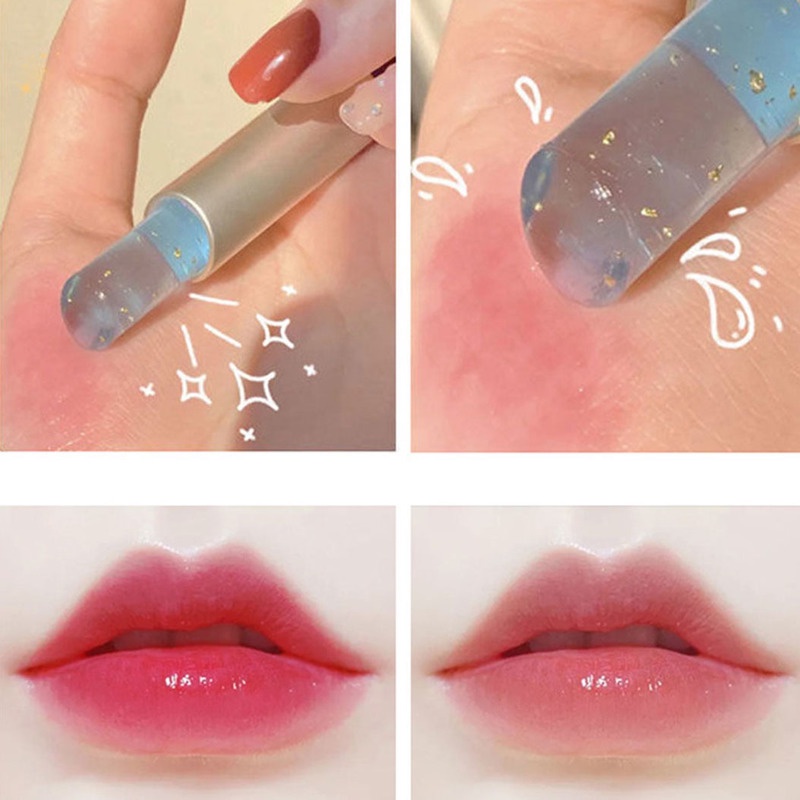 Son Dưỡng Môi Dạng Thạch Trong Suốt Có Lá Vàng Lâu Trôi Dưỡng Ẩm Chống Thấm Nước