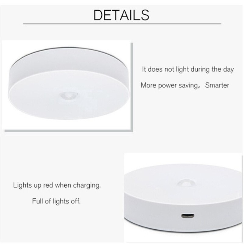 Đèn led Licer không dây cảm biến hồng ngoại chuyển động tiết kiệm điện sạc usb thích hợp cho tủ quần áo/ hành lang