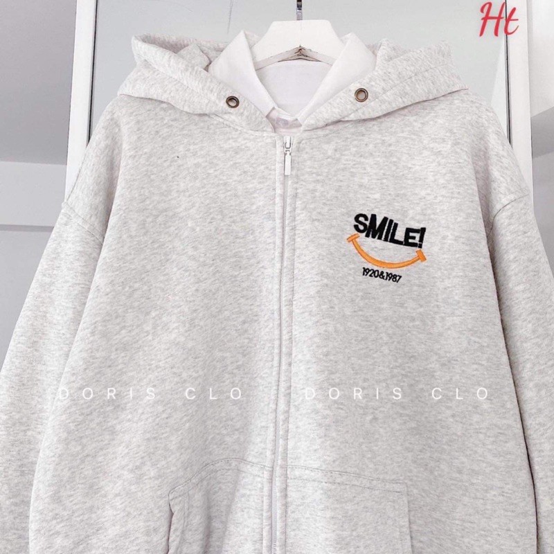 Áo khoác nỉ xám Smile H2Q876