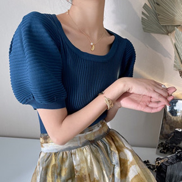 Áo thun SUXI tay phồng ngắn đơn giản dành cho nữ